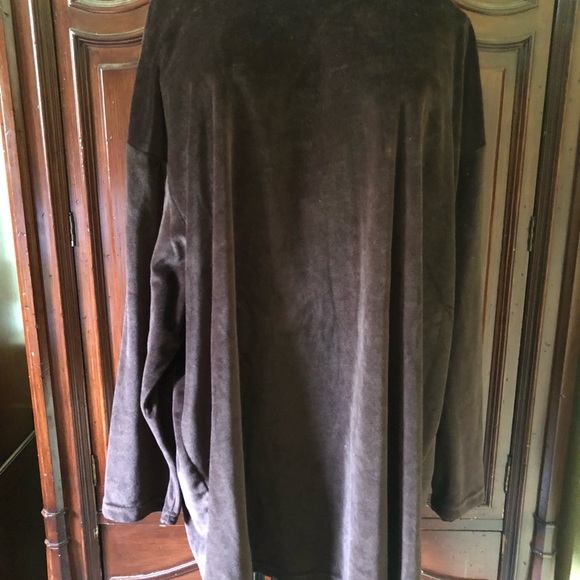 “Dark Chocolate Candy”Velour Blouse - Picture 2 of 3